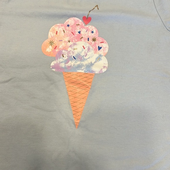 Light Blue Kids Shirt with Ice Cream Cone Design - Picture 2 of 4